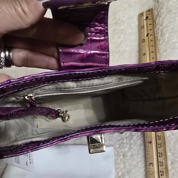 Brahmin Purple Croc-Embossed Women's Bag - Picture 7 of 10